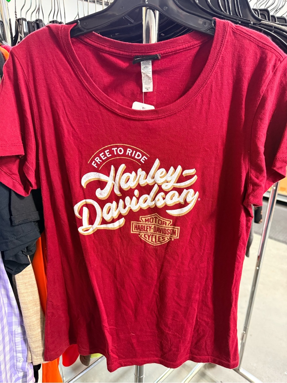 Harley-Davidson Red 'Free to Ride' Graphic Tee